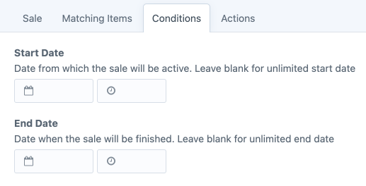 promotions sales tab conditions.